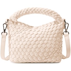 Fashion Small Woven Bag for Women, Handmade MINI HOBO Tote Bag Crossbody Handbag Travel Summer Beach Bag