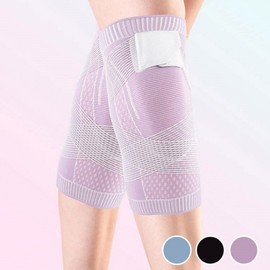 Breathable Double Strap Design Unisex Knee Brace Purple/L 2ea