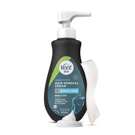 Veet Men Hair Removal Cream for Sensitive Skin, 13.5 fl oz, Painless Long-Lasting Fast-Acting Clean Look, Dermatologically Tested Depilatory Cream. Use on Chest, Back, Arms, Legs & Underarms