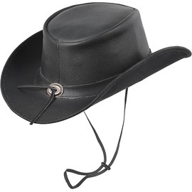 strength zones Leather Cowboy Hat for Men Women Lightweight Handcrafted Western Shapeable Wide Brim | Western Hats for Men (US, Alpha, Small, Milled Black)