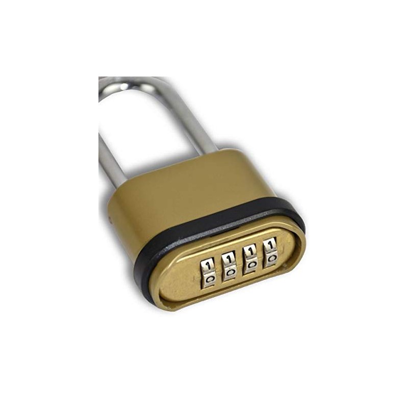 Homezone® Heavy Duty Combination 4 Digit Shed Padlock Brass Security