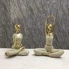 Artgenius Art Abstract Yoga Figurine Statue,Home Decorative Girl Yoga Scuplture