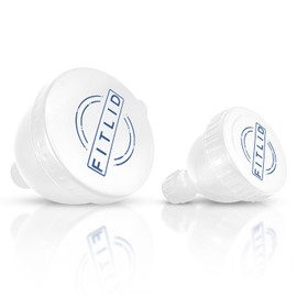 Small & Large 2-Pack Portable Protein Supplement Funnels, Great for Pre-Workout, BCAA's, and Protein Powder. Easy & Mess Free Container for Workout, Travel, to-Go, Fitness, WOD. (White & Blue)