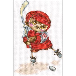 RTO Shoot The Puck Cross Stitch Kit-6-inch x 6.25-inch 14 Count, Other, Multicoloured, 13.58 x 23.79 x 0.81 cm