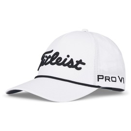 Titleist Men's Standard Tour Rope Golf Hat, White/Black