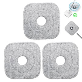 Withosent Set of 3 Mop Covers, Microfibre Mop Replacement Heads, Floor Mop Replacement Cover, Square, Absorbent, Machine Washable, Wet and Dry Use, Mop Pads for Floor Mop Set