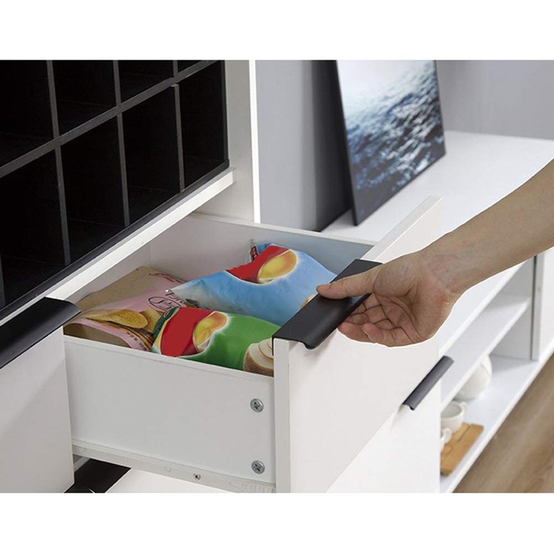 MOVKZACV Black Drawer Pulls, Finger Edge Pull Concealed Handle,Modern Style