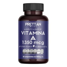 Suplemento Con Vitamina A Prettan Vegano 60 Capsulas 500mg