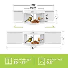 YORKING Window Bird Feeder, 180° Clear Bird Feeders for Window Viewing Inside, Squirrel Proof Wild Bird Feeders with Secure Lock, Extra Green Screen for Birds Stay Longer, Best Gift to Close Nature