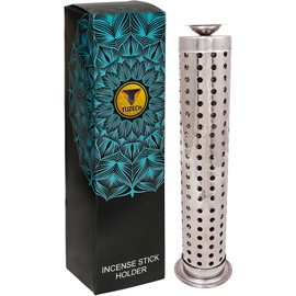 Tuzech Steel King Size Sage Long Tower Soapstone Incense Holder Home Agarbatti Stand with Ash Catcher Best for Diwali Pooja Celebration Mutiple Sticks