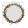 Round Antique Gold Metal Laurel Wreath Wall Mirror