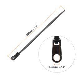 QUARKZMAN 200 Stück Schwarze Kabelbinder mit Schraubenlöchern 8 Zoll Nylon Montagekopf Kabelbinder Draht 88 lbs für Haus Garten Innen Außen