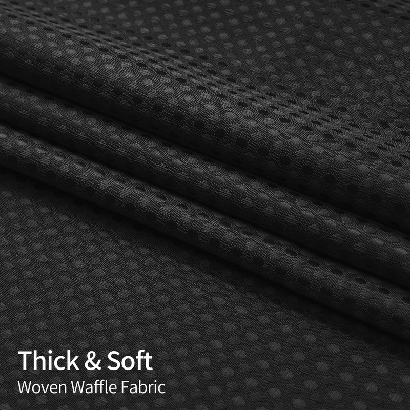 MitoVilla Black Long Shower Curtain 72 x 78, Modern Waffle