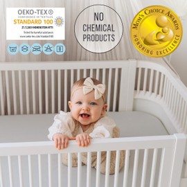 Bisoo 37x80 / 40x80 cm - wasserdichte Spannbettlaken - 2in1 Wasserfester Matratzenschoner Spannbettlaken - Baumwolljersey Zertifikat Oeko-Tex für Kinderwagen Stubenwagen Beistellbett (Grau)