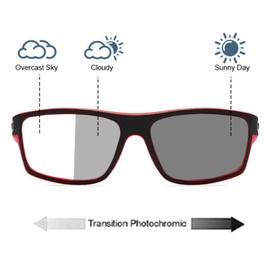 Wraparound full lens Safety Glasses with Readers photochromic Sport Magnifying Safety Reading Goggles for Men Women (red, 2.5, multiplier_x)