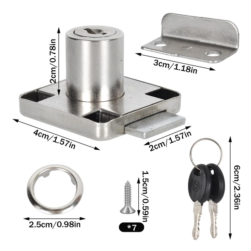 Furniture Lock Cylinder Furniture Lock, 22 mm Security Cabinet Lock