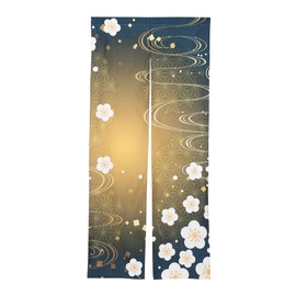 next.design Noren Noren, 70.9 inches (180 cm) Length, Winter, Plum Blossom, Long, Decorative, Stylish, Japanese, Modern, Northern Europe, Long, Cute, Tension Rod, Noren, Divider, Closet, Washroom,