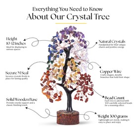 FASHIONZAADI Seven Chakra Tree of Life, for Women, Gemstone Tree, Crystal Tree, Healing Crystals Gift, Crystal, Birthday Gifts for Her, Spiritual Home Decor, Meditation Gifts