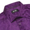 Hi-Tie Purple Silk Paisley Mardi Gras Dress Shirts for Mens