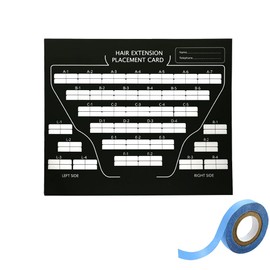 GlamorDove Tape in Hair Extension Tool Kit Paper Card Hair Extension Placement Board 3yard Roll Double Sided Replacement Tapes Hair System Tape Tape in Placement Board
