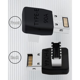 COMeap USB C Motherboard Adapter，USB 3.2 Type E 90 Degree Front Panel Internal Connector Header Converter for Motherboard Black C