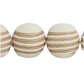 Deco 79 Jute Rope Handmade Decorative Orbs & Vase Filler Decorative Ball Decorative Balls, Set of 4 Vase Filler 4" D, White