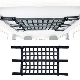 SEIWA Suzuki Jimny & Sierra (JB64/JB74) Side Bar Rooftop Net with Buckle Fixation IMP366 Ceiling Storage Useful Gadget for Outdoor Camping in Car 【Compatible Vehicles】Mitsubishi Delica Mini/Nissan