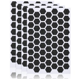 Zonon 4 Sheets Black PEVA Rubber Anti-Slip Hexagonal Phone Grip Tape Stickers for Phones, Keyboards, Game Machines, Mouse Controllers (Waterproof)