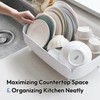 carrotez Split-Design Small Dish Drying Rack, Space-Saving Dish Drainer for