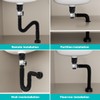 TSIBOMU Flexible Sink Drain Pipe Kits,Adjustable Bathroom Sink P Trap