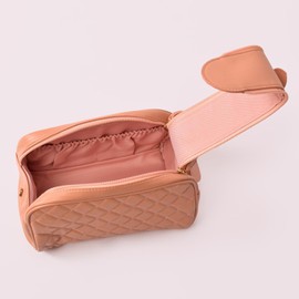 Shani Travel Cosmetic Bag,Large Capacity Travel Make up Bag,Cosmetic Bags for Women,Multi-Functional Storage Cosmetic Bag (Pink)