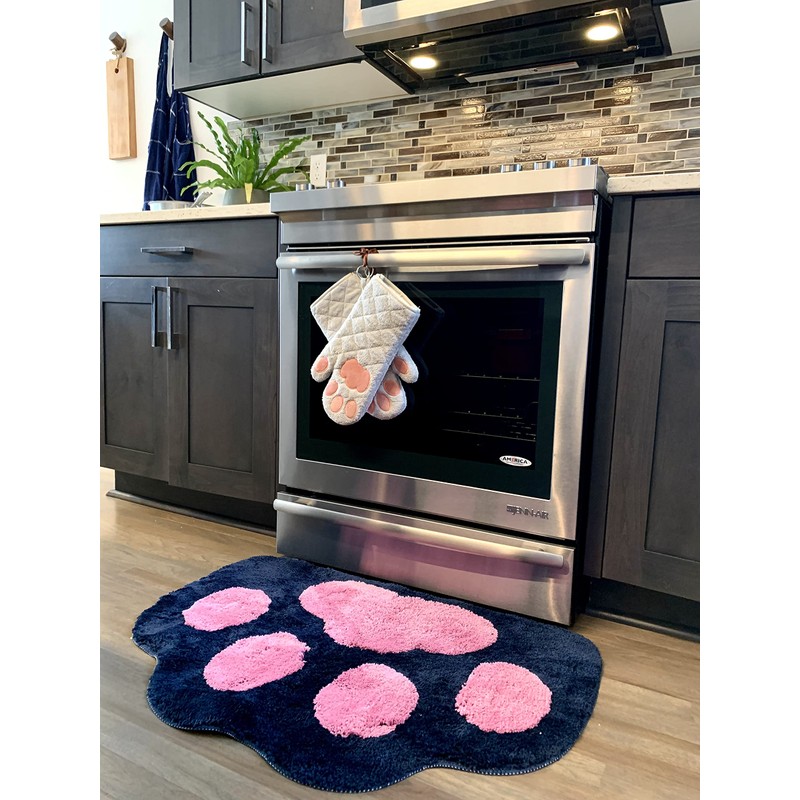 Cricket & Junebug Oven Mitts Cat Paws - Grey and