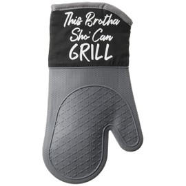 African American Expressions - This Brotha Mitt Set - Oven Mitt 7"x13"/Pot Holder 7"x9" Silicone Set, KM-11 Matching Apron Sold Separately