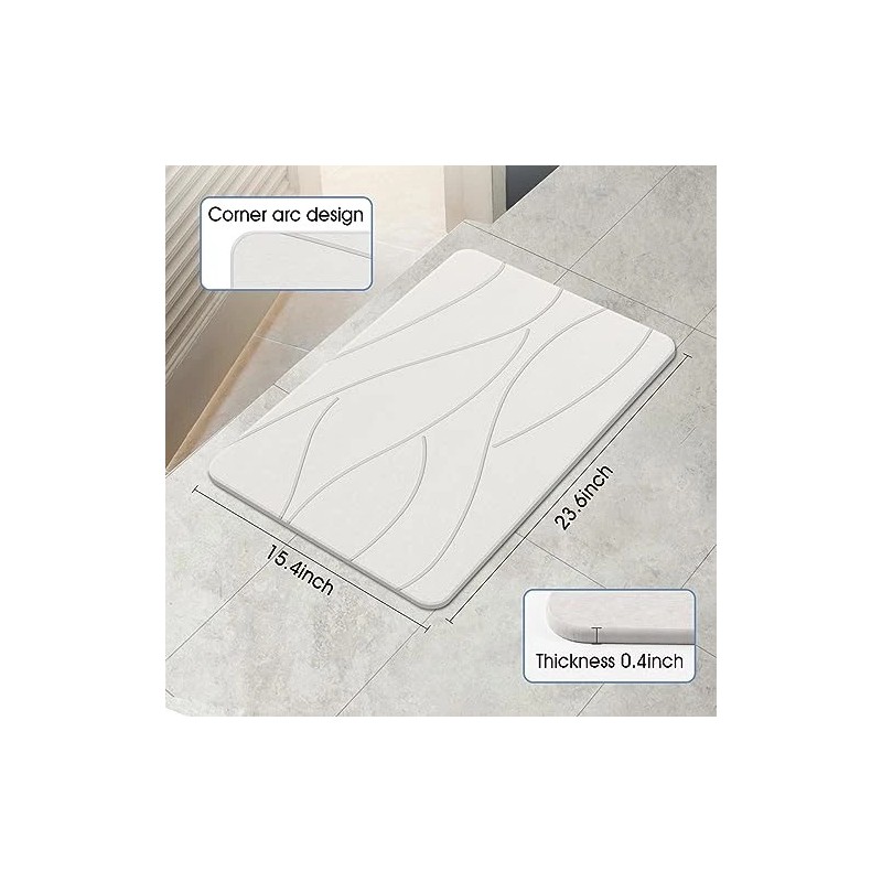 VEELOIM STONE BATH MAT DIATOMACEOUS SHOWER MAT NON-SLIP DIATOMITE -