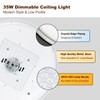 DLLT 35W Crystal Round Flush Mount Ceiling Light, Modern Dimmable