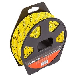 1x Yellow 20m Polypropylene Braided Rope on Reel - Strong Thick Heavy-Duty Outdoor Garden Camping Tarpaulin Poly Cord - By Blackspur