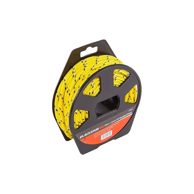 1x Yellow 20m Polypropylene Braided Rope on Reel - Strong