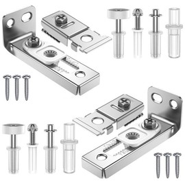 2 Pack Bi-Fold Door Repair Kit, Bifold Door Hardware Repair Kit, Bifold Door Hardware Repair Kit Includes Top & Bottom Brackets, Top & Bottom Pivots,Guide Wheel for Folding Pocket Door.