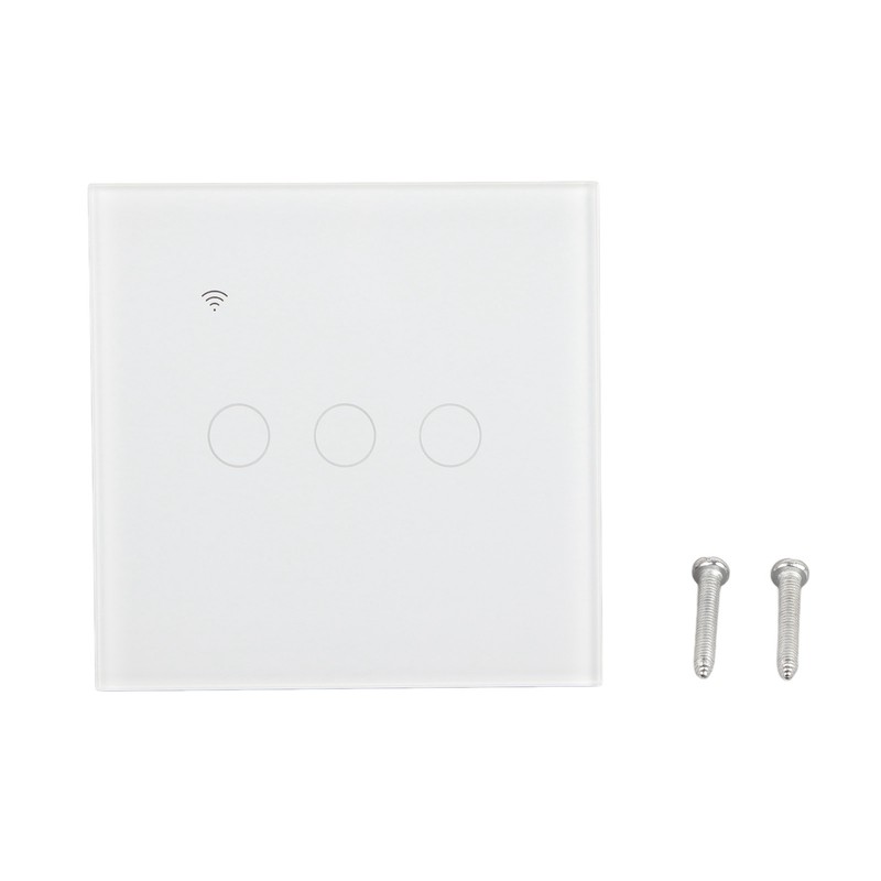 White 3 Gang WiFi Smart Switch APP Remote Control Touch
