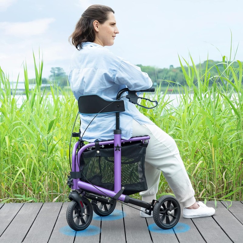WALK MATE 3 Wheel Rollator Walker with Seat for Slim