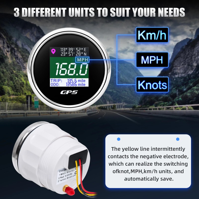ARTILAURA 2'' 52MM Digital GPS Speedometer Gauge With LCD Odometer