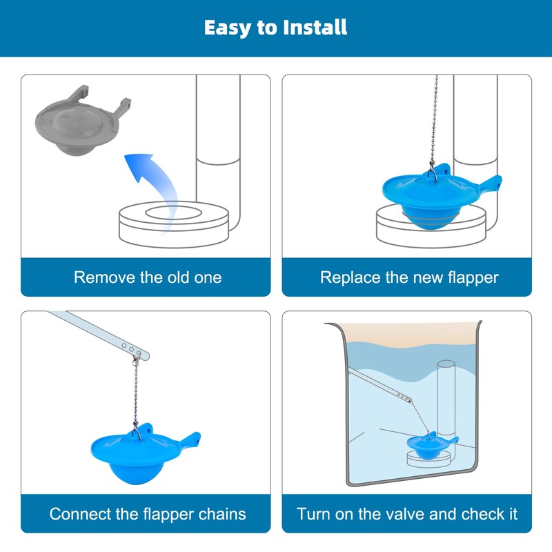 Hibbent 3 Pack Toilet Flapper Replacement, Compatible with Gerber 99-788,