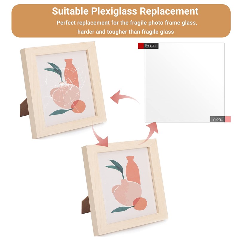 Enoin 8x12 Clear Acrylic Sheets - Plexiglass Sheets 1/8 Thick