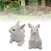 1 Pair Bunny Rabbit Ornaments Decorations Resin Art Craft Animal
