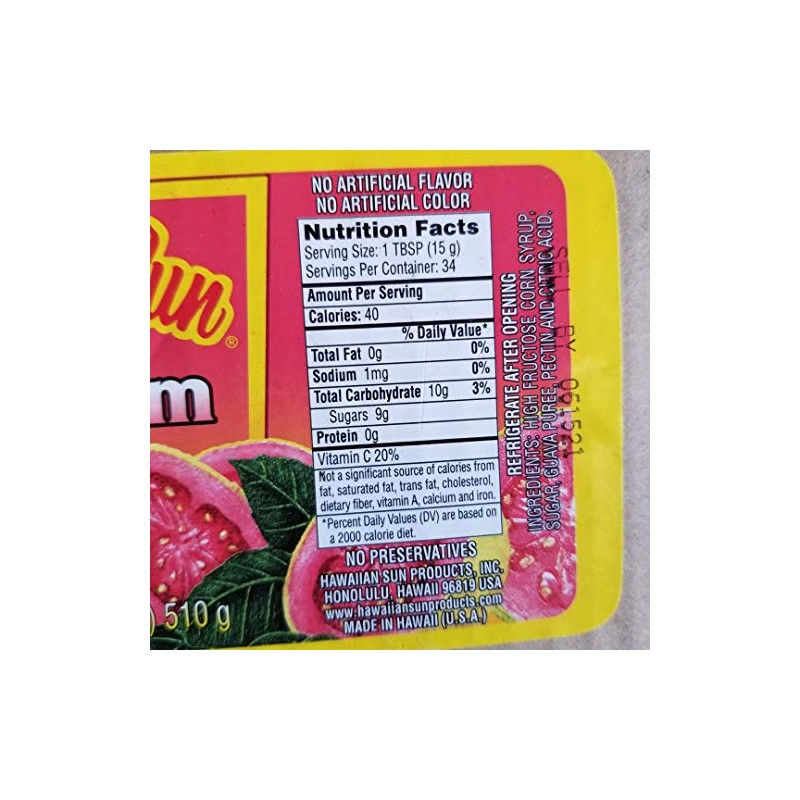 Hawaiian Sun Guava Jam, 18 oz. Island Favorite Since 1952,