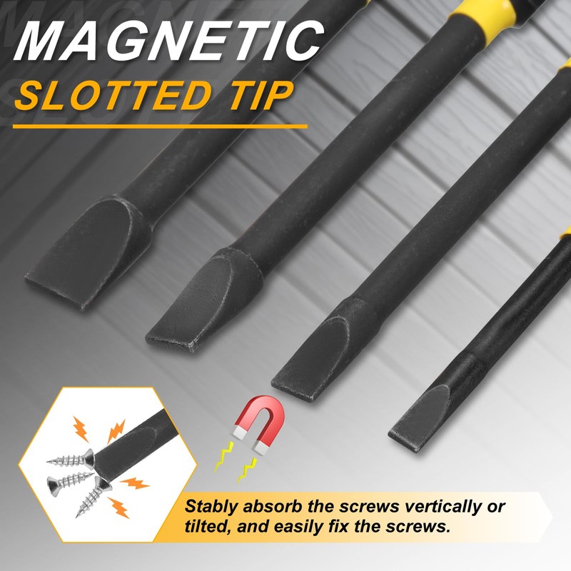 sourcing map 2pcs SL5 Slotted Impact Screwdriver Bits 5mm Slotted