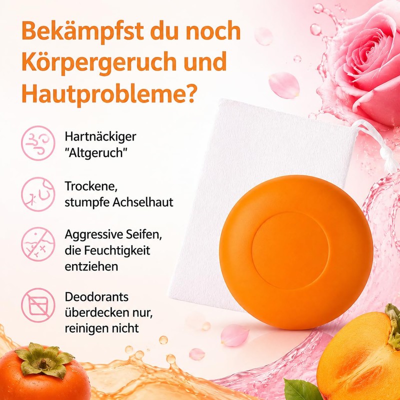 Kaki Soap Natural Soap with Rose Extract - Mild Solid