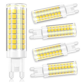 [5 Pack] G9 LED Bulb 7W Dimmable G9 Bi-Pin Base 75W Halogen Equivalent, T3/T4 G9 LED Corn Bulb for Chandelier Ceiling Fan Cabinet Decorative Lighting White 6000K