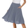 Afibi - Falda midi plisada de cintura alta para mujer,
