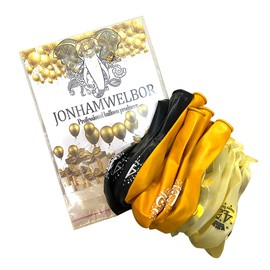 Jonhamwelbor 45th Birthday Balloons 45 Years Black Gold Latex Confetti Printed Number Balloons for Men Women Birthday Party Decorations (15pcs 12 inch）